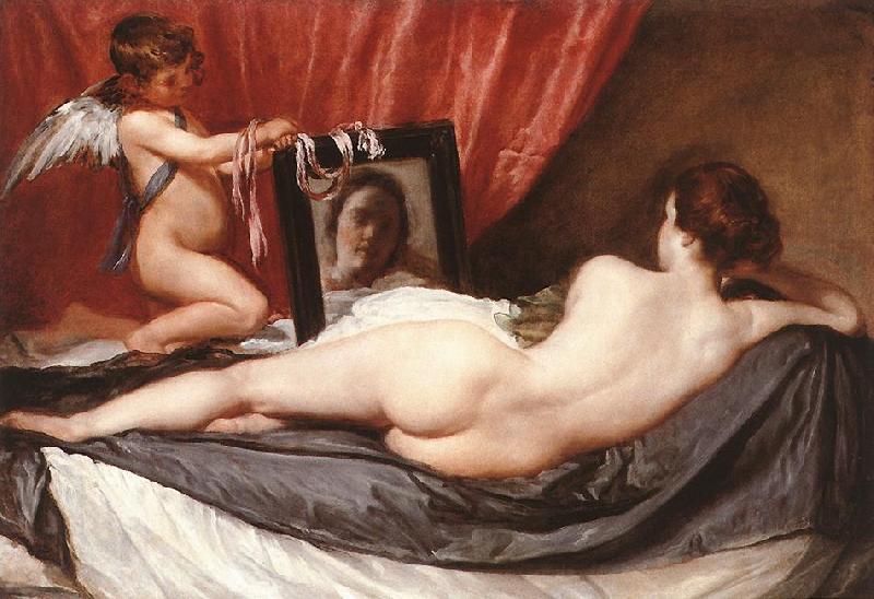 VELAZQUEZ, Diego Rodriguez de Silva y Venus at her Mirror (The Rokeby Venus) g Germany oil painting art
